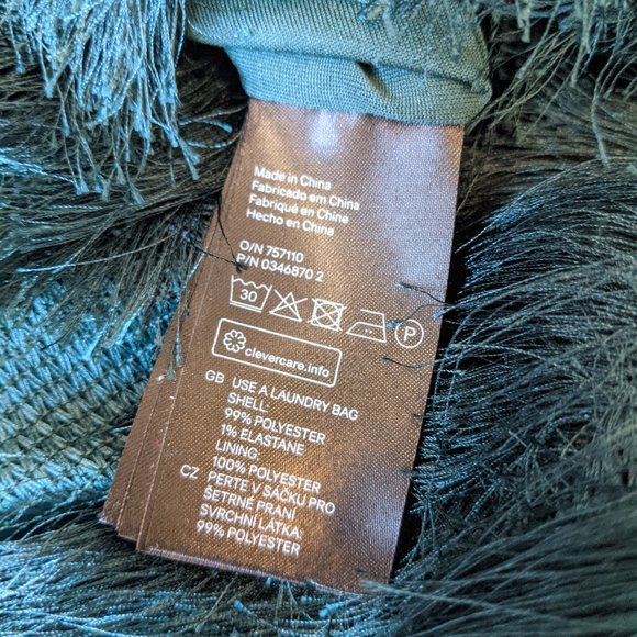 Emerald Green Fur Fringe dress by H&M- Size M - Picture 6 of 6